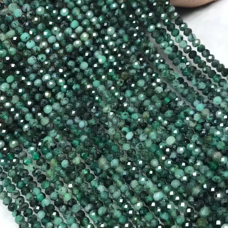 Natural Columbia Emerald Green Faceted Loose Bead For Jewelry DIY