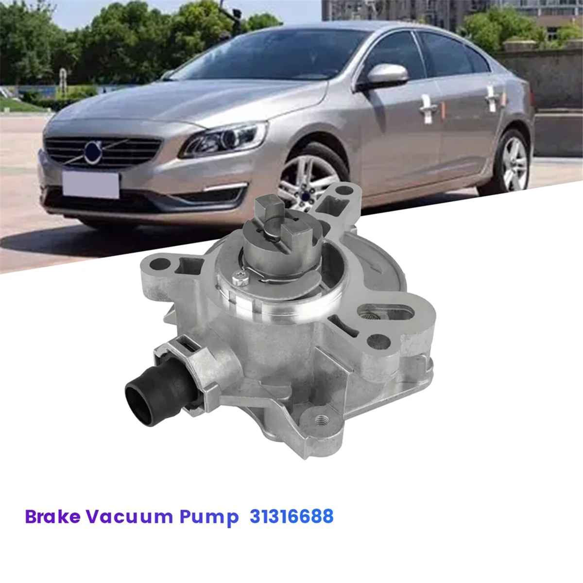 Car Power Brake Booster Vacuum Pump 7.24807.78.0 31316688 for Volvo XC90 XC60 XC70 XC40 V90 V70 V60 S60 S80 2013-2019