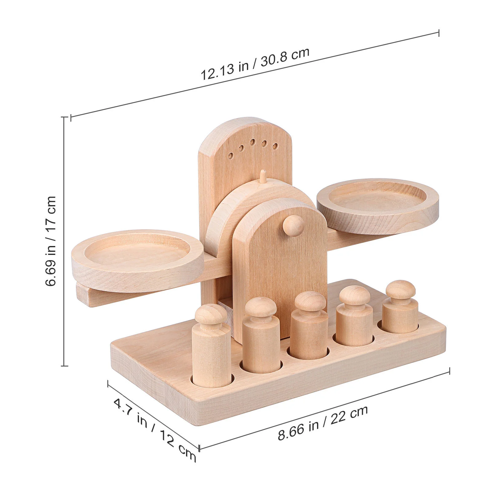 1 Set Kindergarten Scale Toy Funny Teaching Aid Wooden Balance Scale Playthings scale toy