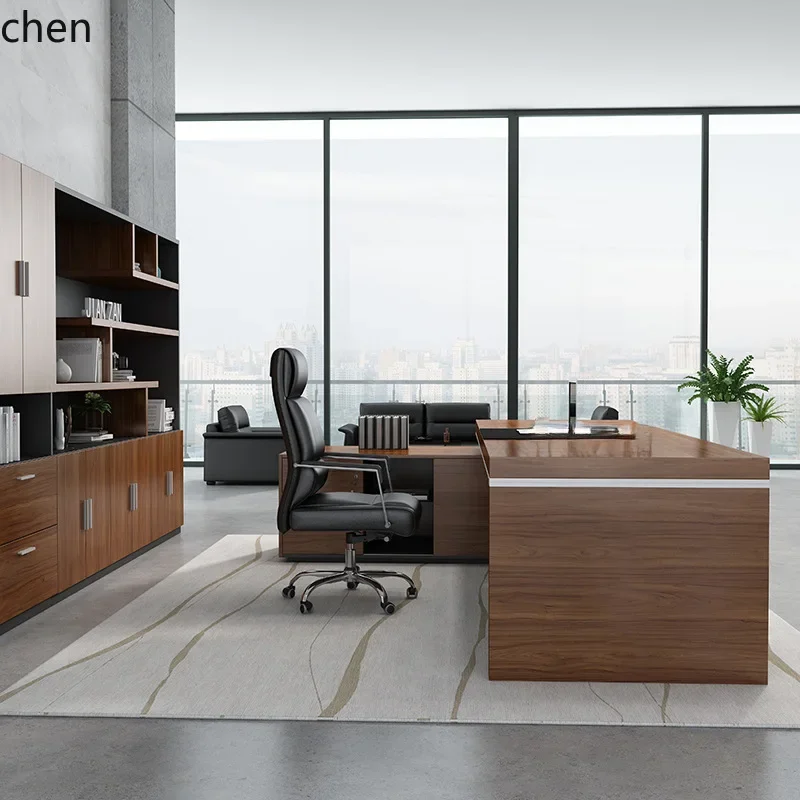 b11-7.2 Modern Simple Light Luxury Single Office Desk and Chair Set Executive Desk Simple Office Furniture Large Desk