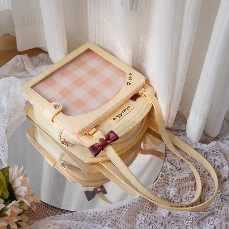 New Ita Bag Popular Display Shoulder Bag Women Sweet Cute Transparent Crossbody Bag Candy Color Elegant Girls Hand Bag Bolso