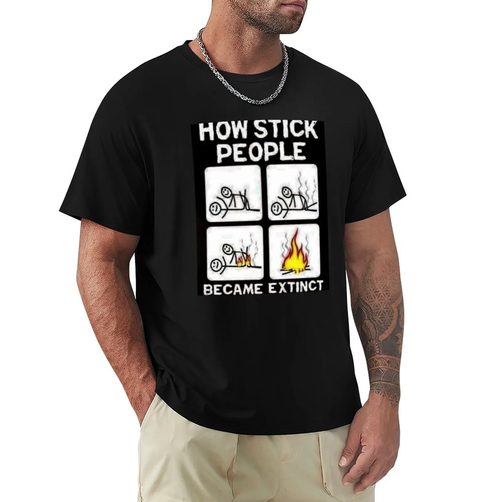 The Tragic End Of The Stick People ! T-Shirt Casual Daily Graphic Tee