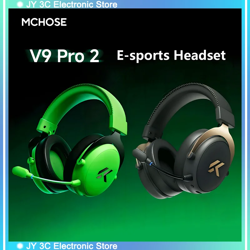 MCHOSE V9 Pro 2 E-sports Wireless Gaming Headset 4-Mode THX Spatial Audio 53mm Driver Over-Ear 300h Battery Gamer Gift