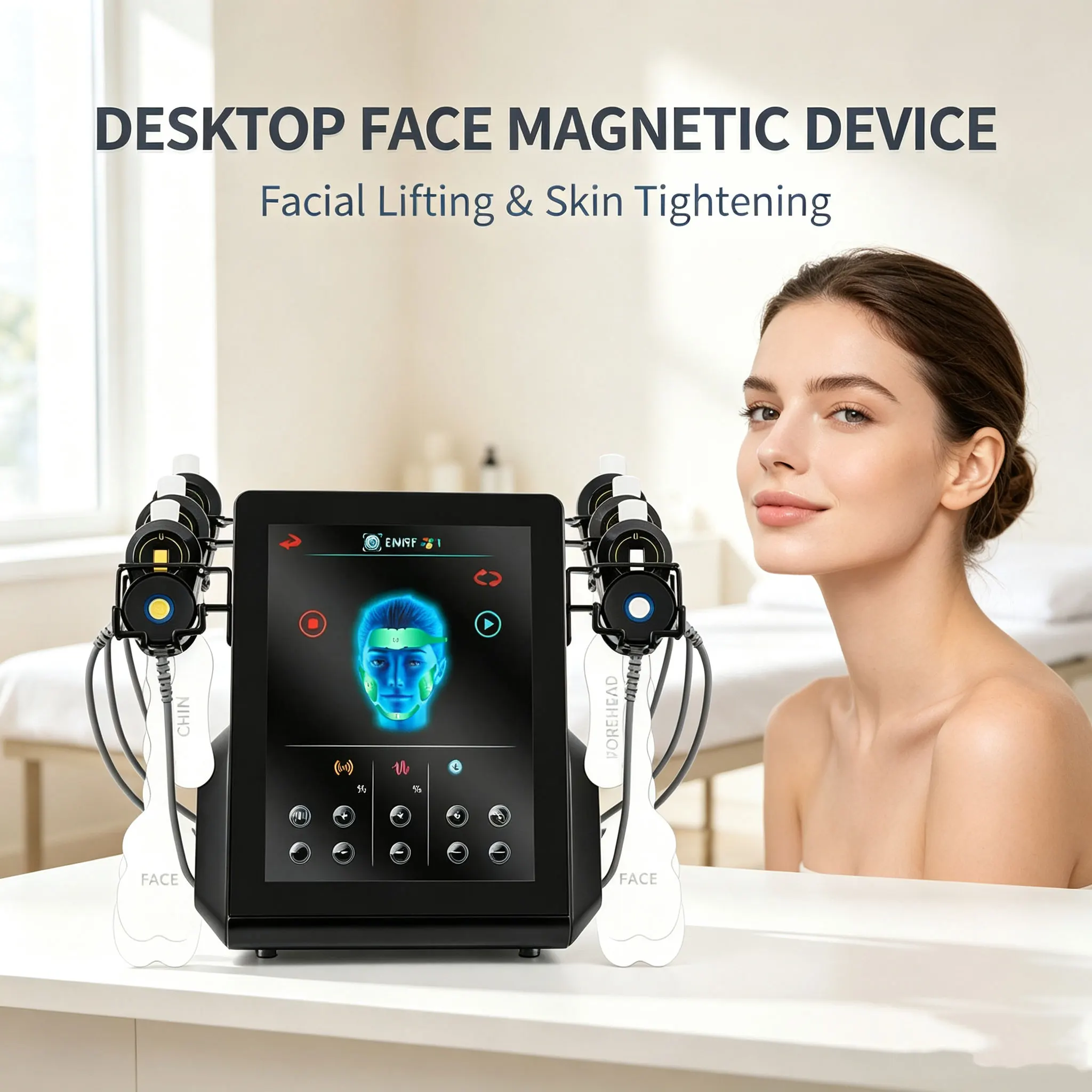 Desktop Magnetic Face EMS Patch Fading Fine Lines Beauty Instrument Lifting and Firming, Specifically Designed for Beauty Salons