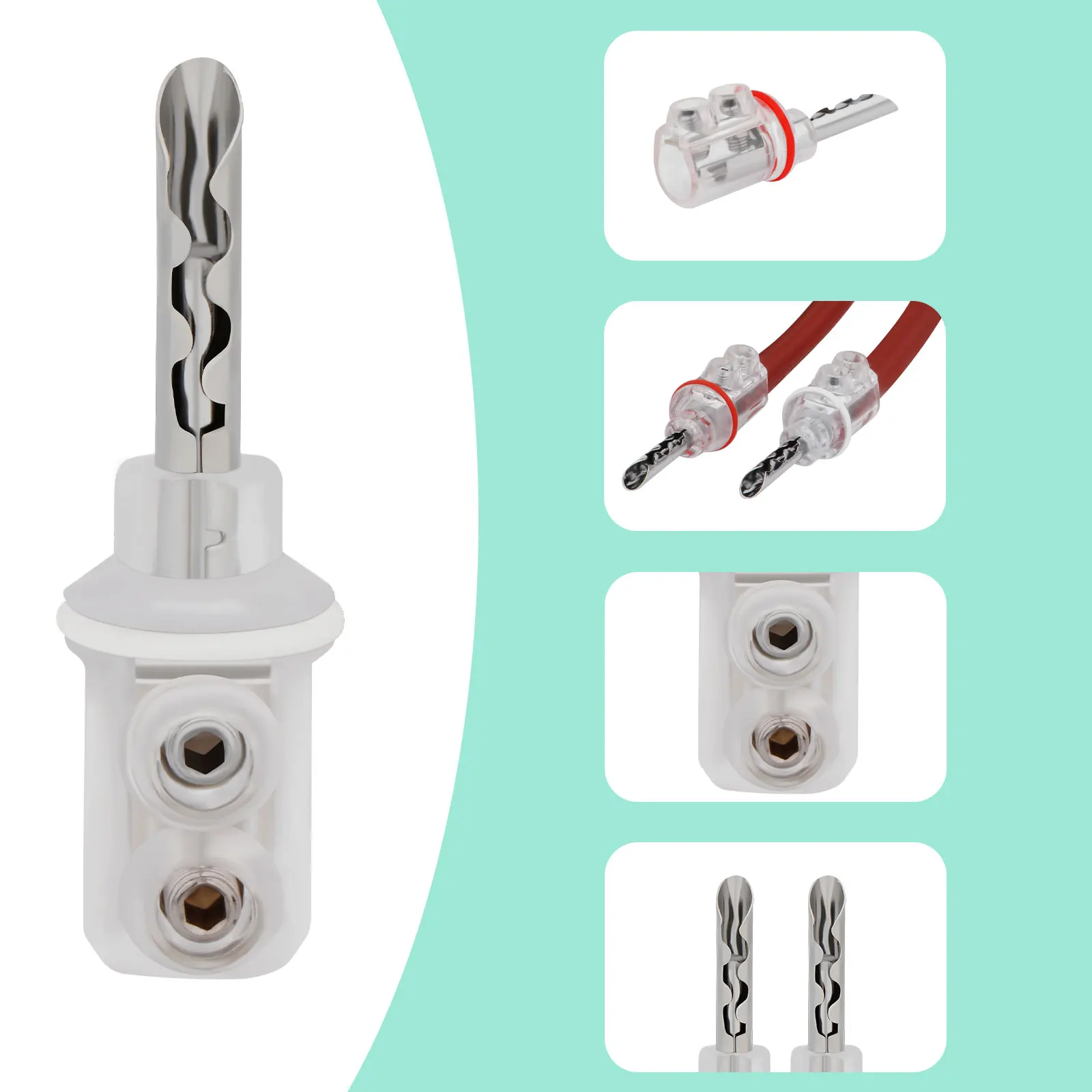 4 قطع عالية الجودة 4 ملليمتر الروديوم مطلي BFA الموز غطاء شفاف الصوت الموز التوصيل كابل مكبر الصوت