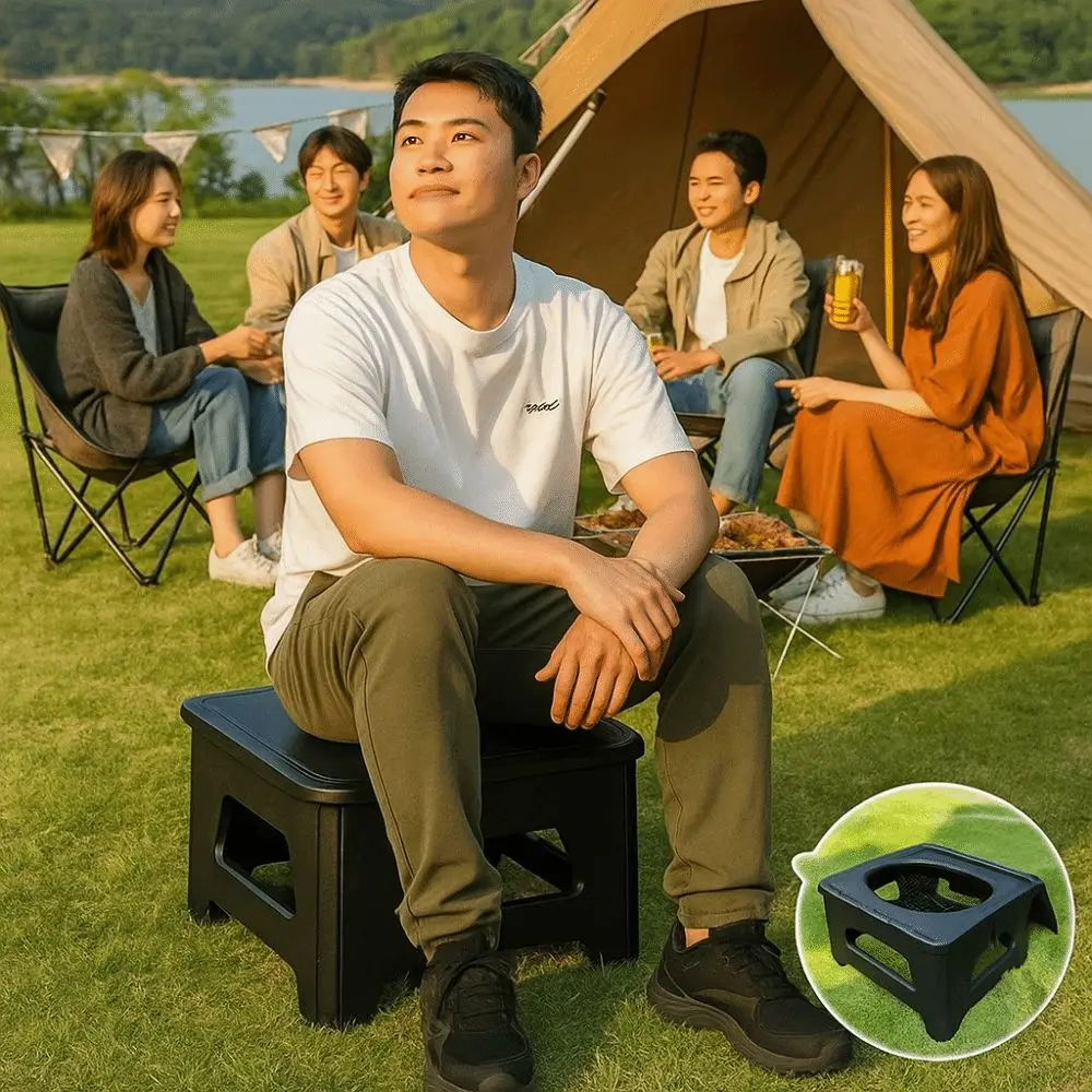 Inodoro portátil plegable a prueba de olores para acampar con cubierta, fácil de llevar, inodoro para coche, inodoro móvil reutilizable de emergencia para viaje