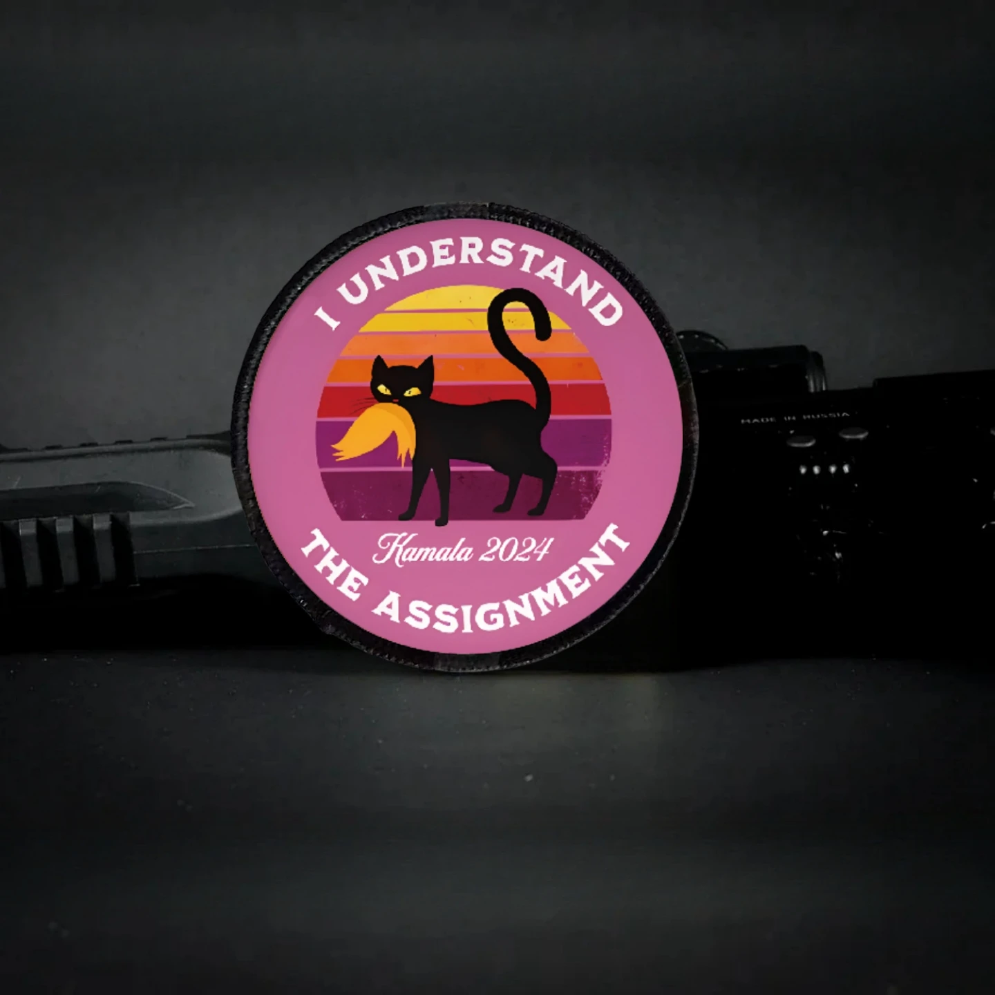 Tactical Patch I UNDERSTAND THE ASSIGNMENT Black Cat Morale Badge Military Armband Printed Hook & Loop Patches Backpack Sticker