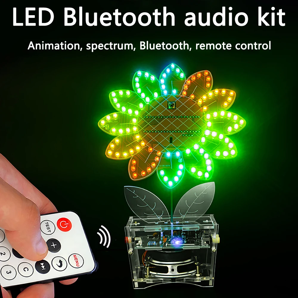 

LED Sunflower Bluetooth Sound Kit Animation Mode Music Spectrum Creative Fun DIY Electronic Production Parts