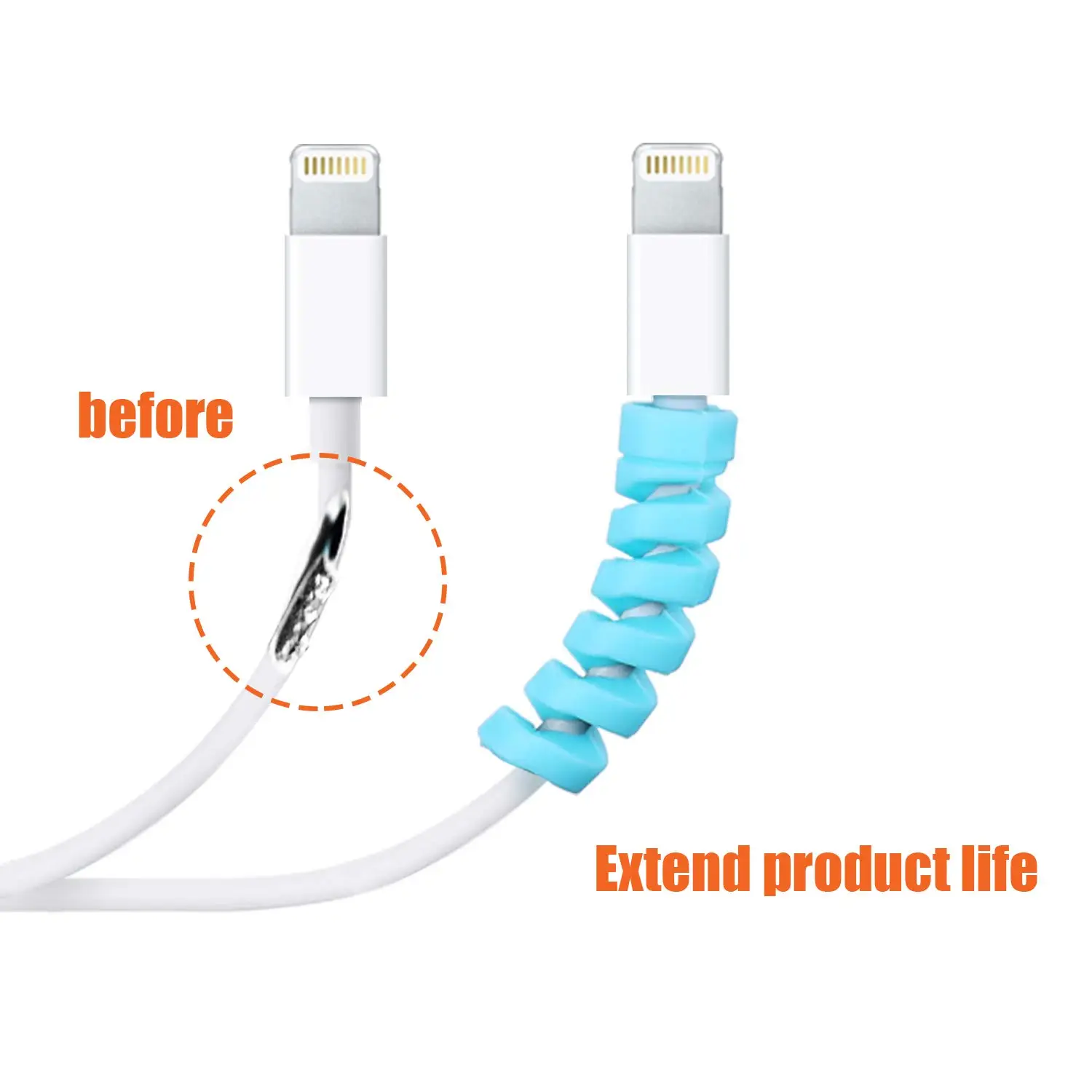 10PCS Cable Protector Silicone Bobbin Winder Wire Protector for iPhone USB Charger Cord Cable Protective Cover Cable Winder Clip