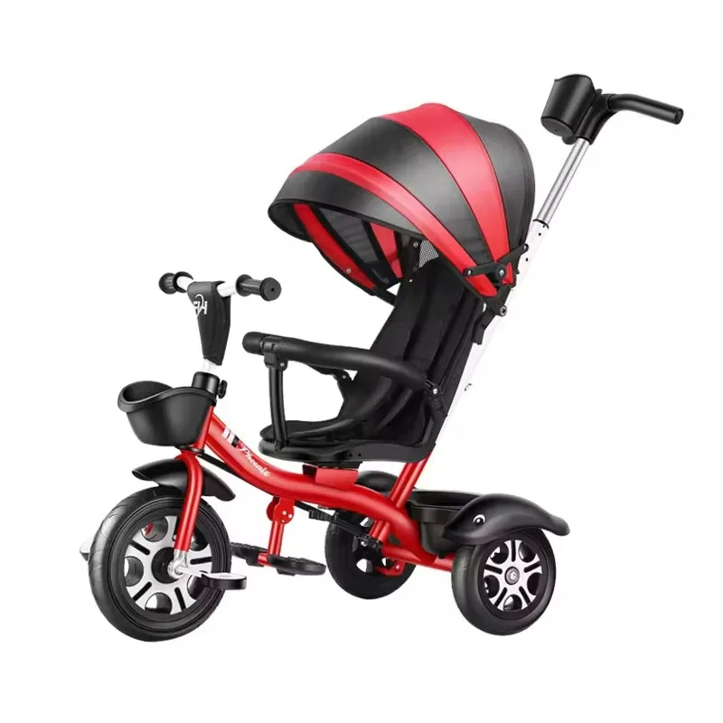 Stroller Children's Multifunctional Pedal Car Can Be Pushed and Ridden Two-way Seat Three-wheeled Anti-scroll Baby Stroller