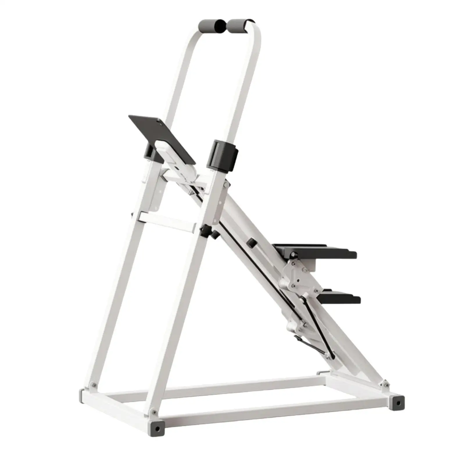 Space Saving Foldable Stepper Climber Machine for Indoor Exercise with Hand Grips and Front Support Handle Stability