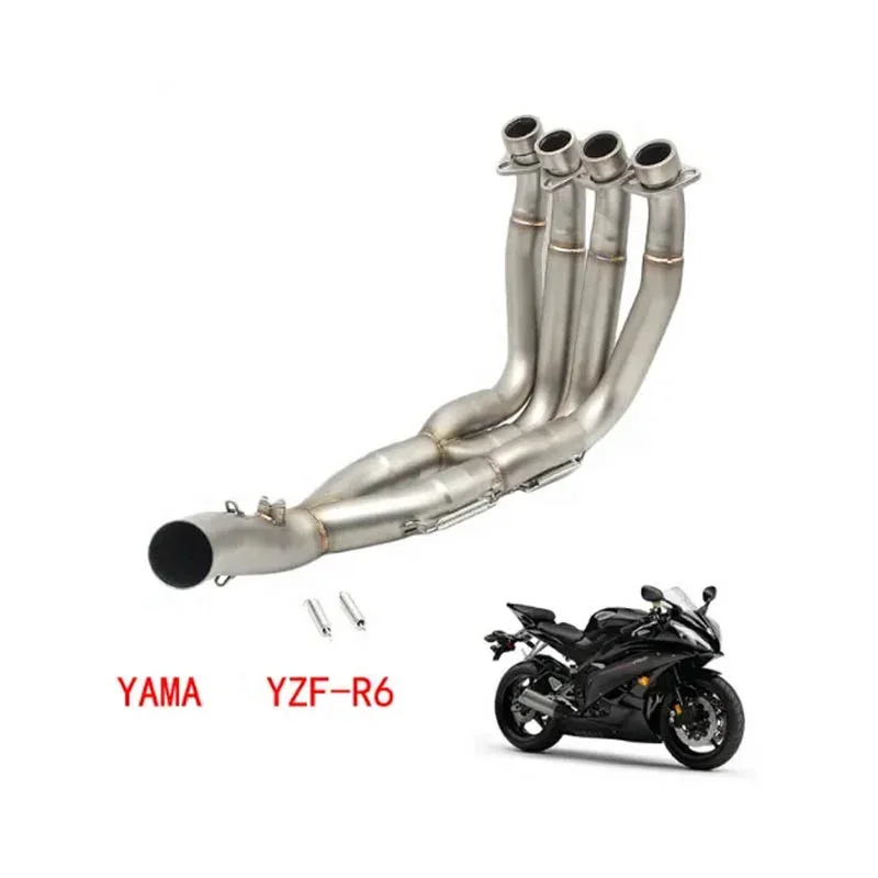 Hot selling 51mm stainless steel motorcycle middle exhaust pipe full system for YZ-F-R6 with sensor