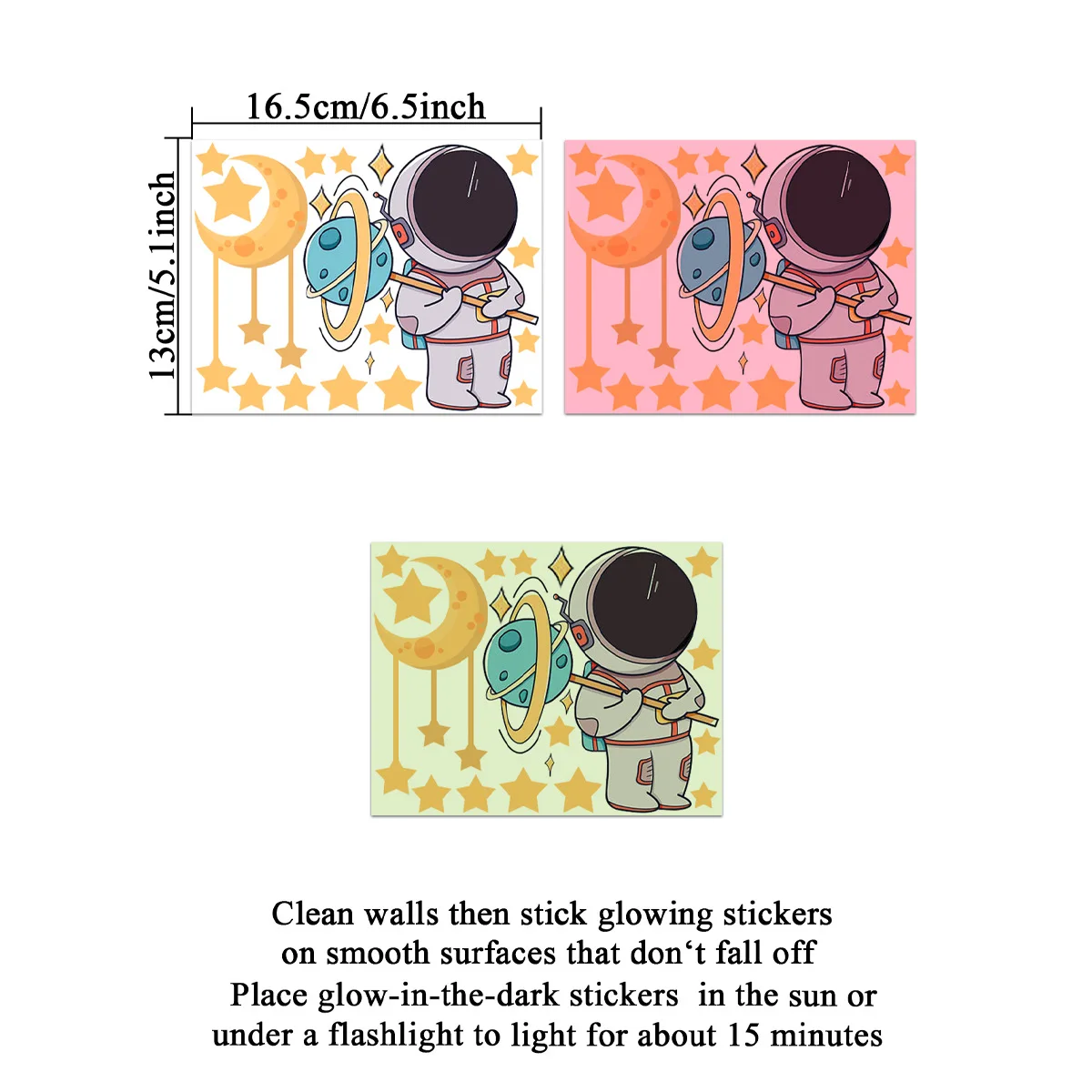 Luminous Astronaut Wall Stickers Kids Room Decor Glow In The Dark Planet Cartoon Cat Decals Fluorescent Rainbow for Home Switch - view 6