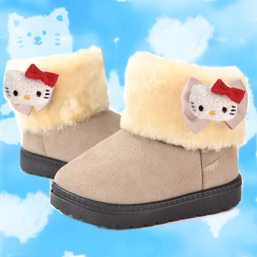 

Sanrio hello kitty children's cotton boots winter new cartoon boys snow cotton warm casual shoes girls shoes plus velvet cotton