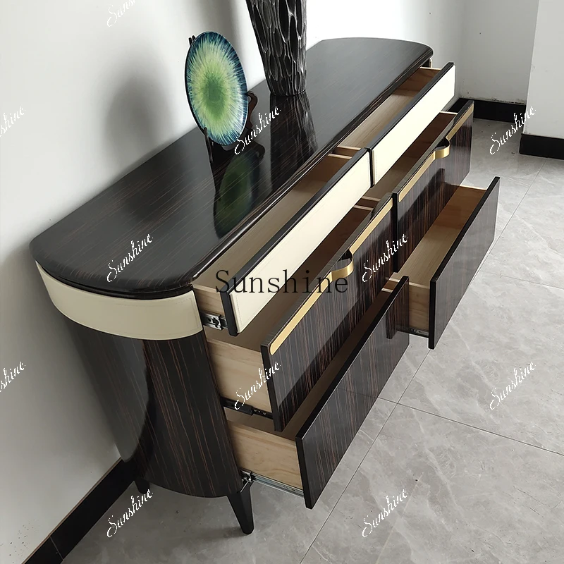 American light luxury black sandalwood decorative cabinet post-modern simple entrance foyer cabinet  FT
