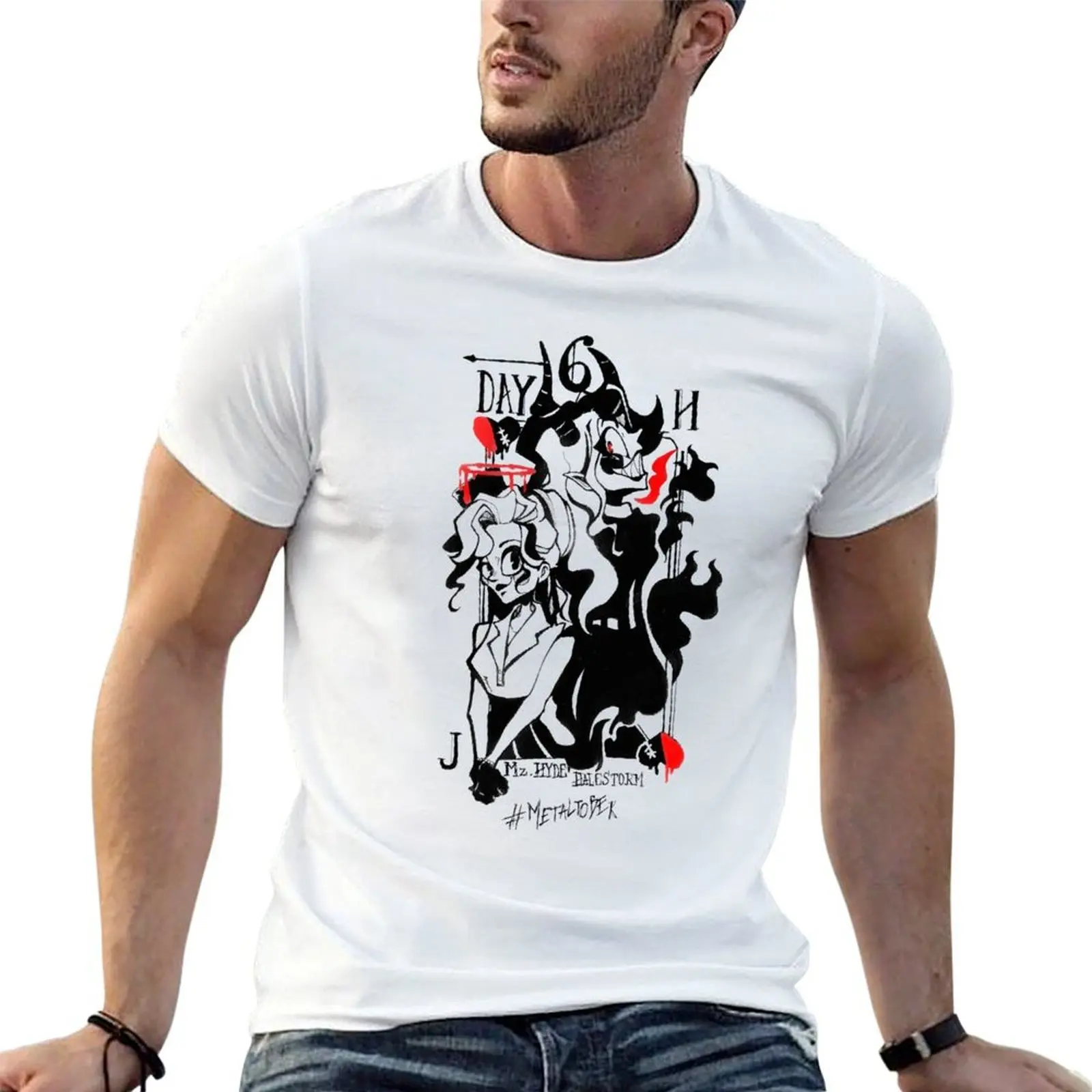 Mz Hyde - مستوحاة من Halestorm - Metaltober Day 6 تي شيرت رجل تي شيرت مصمم رجل تي شيرت للرجال تي شيرت