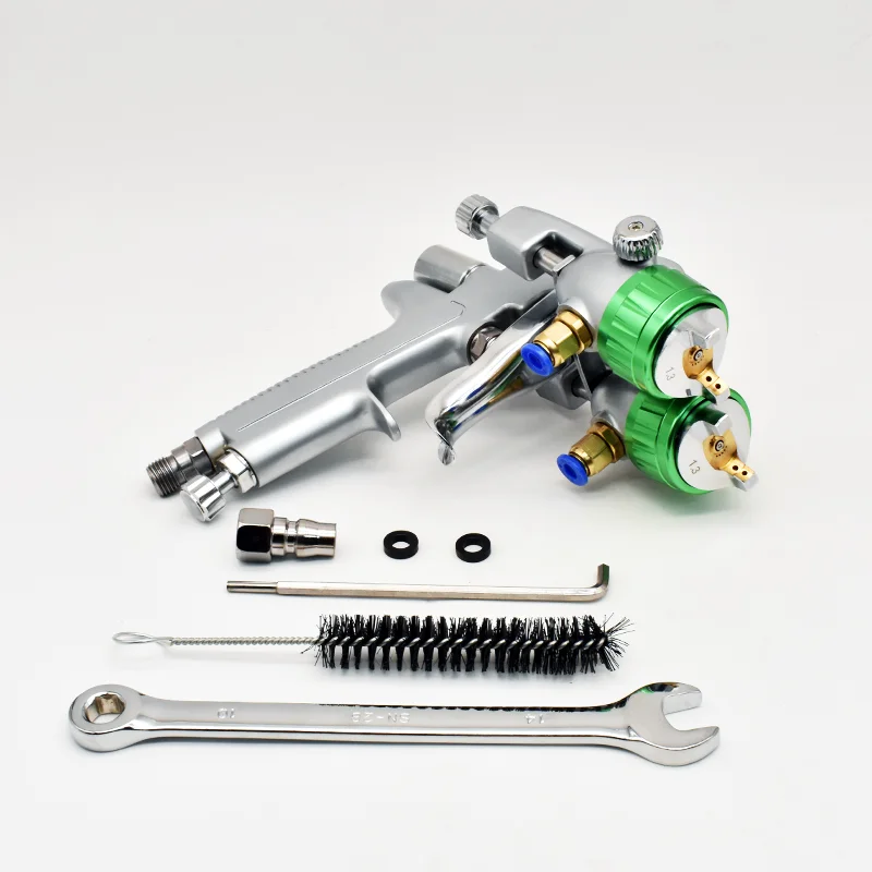 Auarita PT-29/PT-29B Double Nozzle Spray Gun Pressure Feed Spray Gun Nano Chrome Paint Sprayer