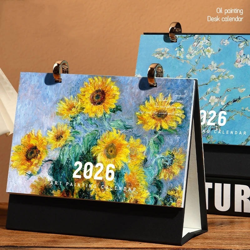 ปฏิทินวินเทจสุดสร้างสรรค์ ปฏิทินสำหรับคนรักศิลปะเหนือกาลเวลา ปฏิทินภาพวาดสีน้ำมัน ปฏิทินตั้งโต๊ะสไตล์วินเทจ ของตกแต่งโต๊ะทำงานสำหรับคนรักศิลปะ
