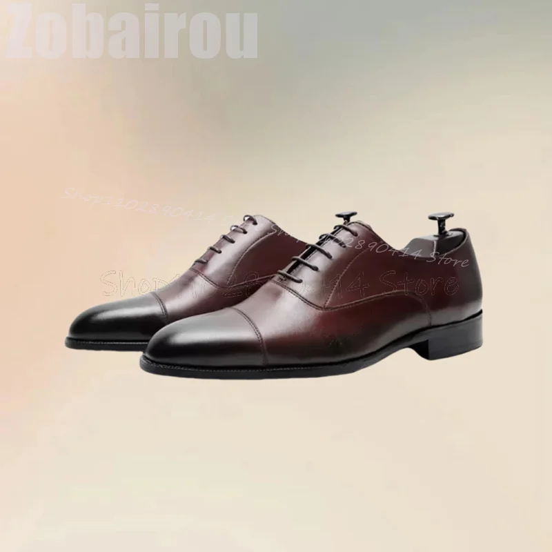 

Туфли Burgandy мужские с квадратным носком, модные лоферы на шнуровке, Роскошные, ручная работа, строгие, офисные туфли, градиентные цвета