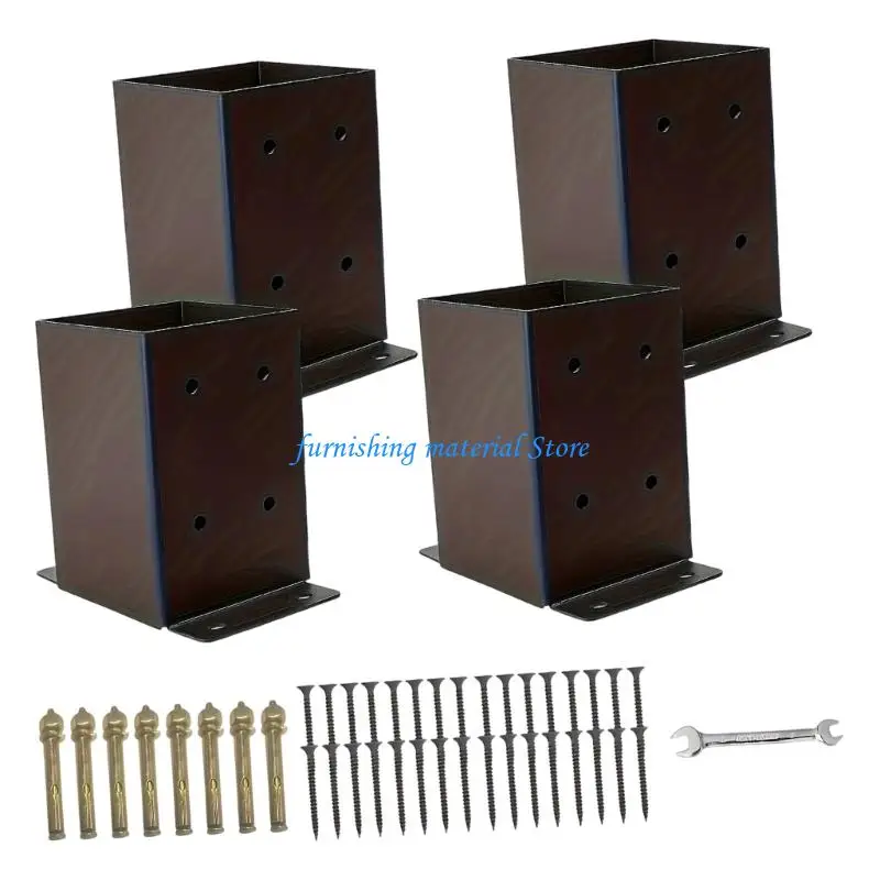 Y5GD Thick Metal Post Support For Outdoor Railings And Fence With All Required Hardware Included