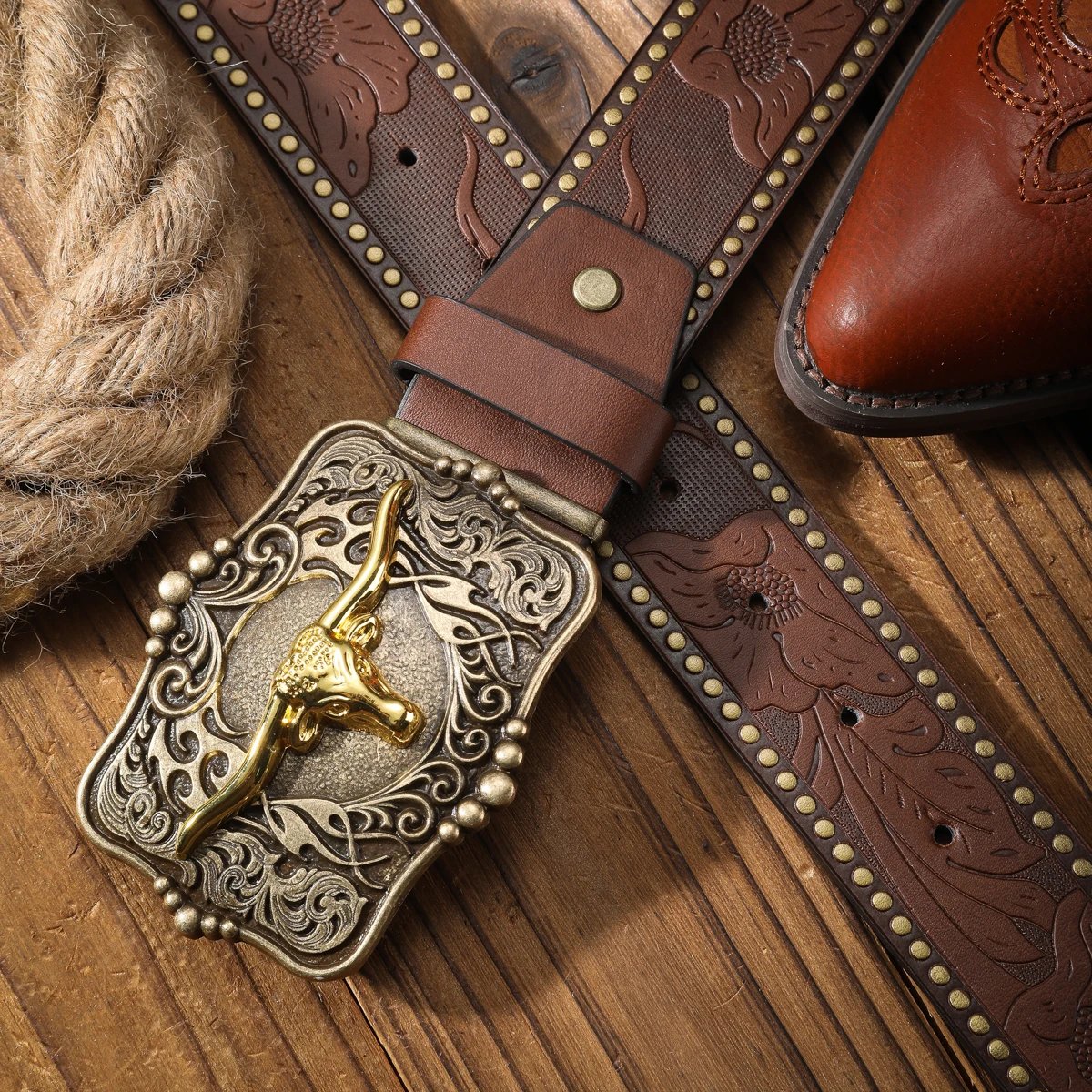 1pc PU Belt Suitable for Both Men and Women, Combining the Style of Western Denim and Retro, Is Perfect for Daily Casual Outings