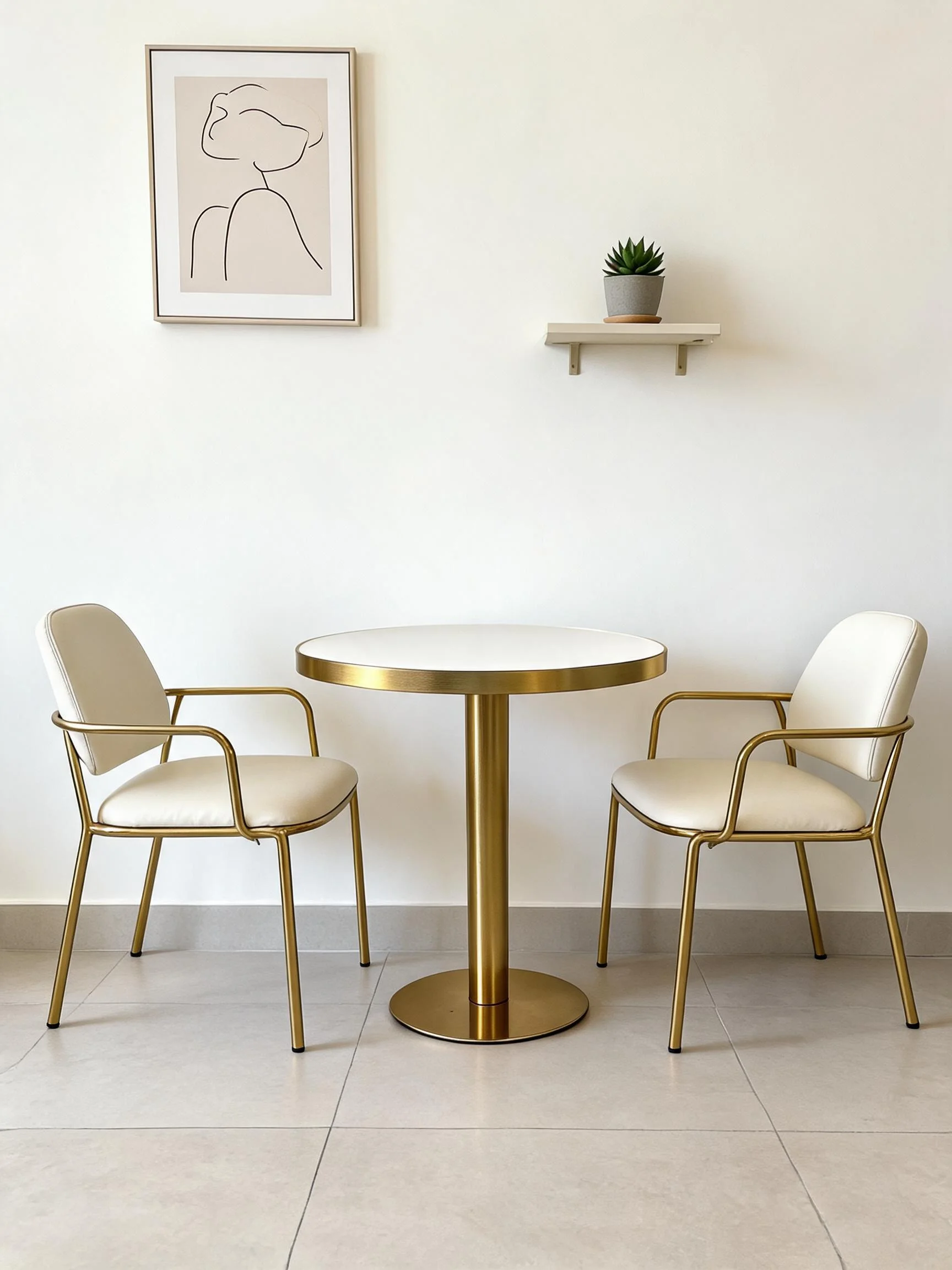 #Light-luxury Modern Marble Dining Table Aluminum Edging Corrosion-resistant Eco-Friendly Hotel Furniture