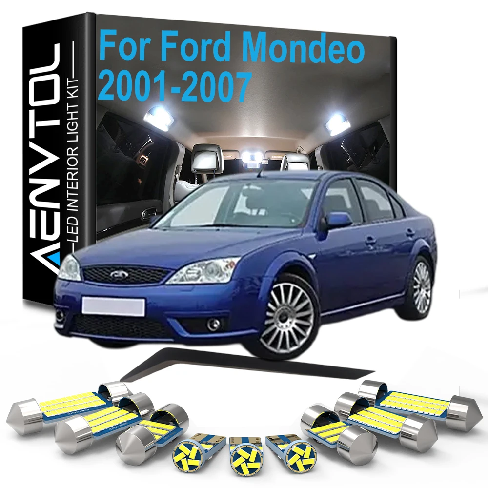 14Pcs For Ford Mondeo 2001 2002 2003 2004 2005 2006 2007 Car LED Bulb Interior Dome Map Sun Visor Trunk Light Kit Canbus