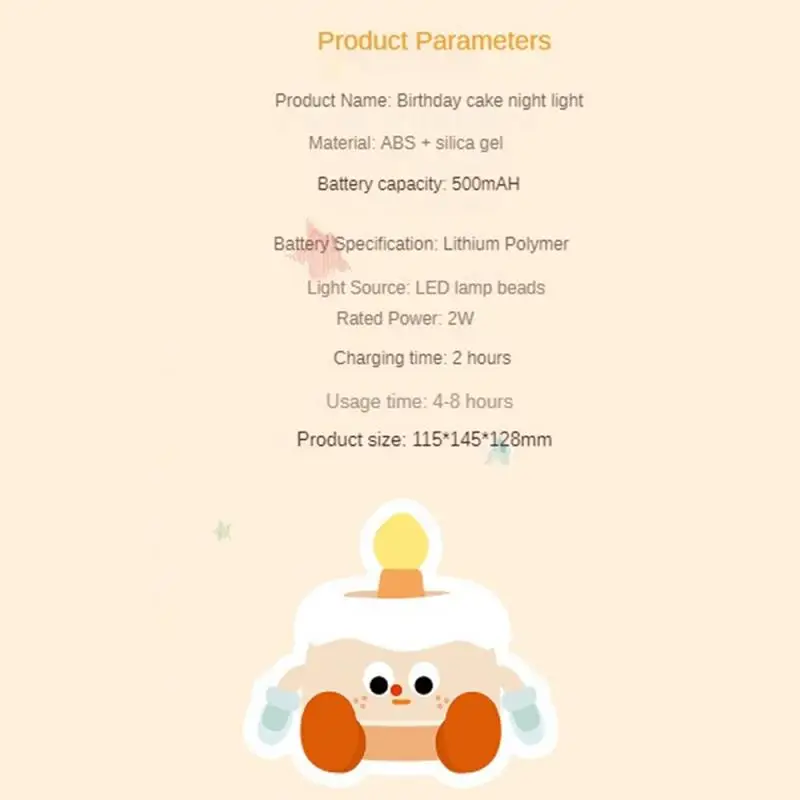 Portable Night Light Unique Innovative Design Lovely Decor Bedside Companionship Sensor Activation Bedroom Decoration Functional