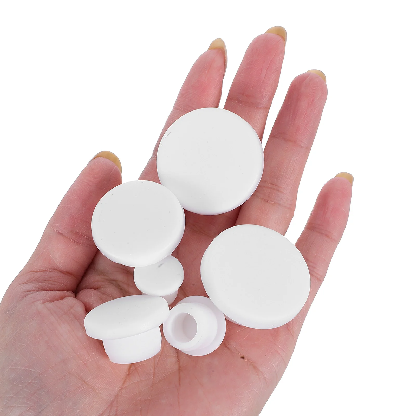 

30Pcs Silicone Bottle Stopper Plug White Universal Size Reusable Seal Caps Waterproof Tube End Cover Replacement for Lab Home