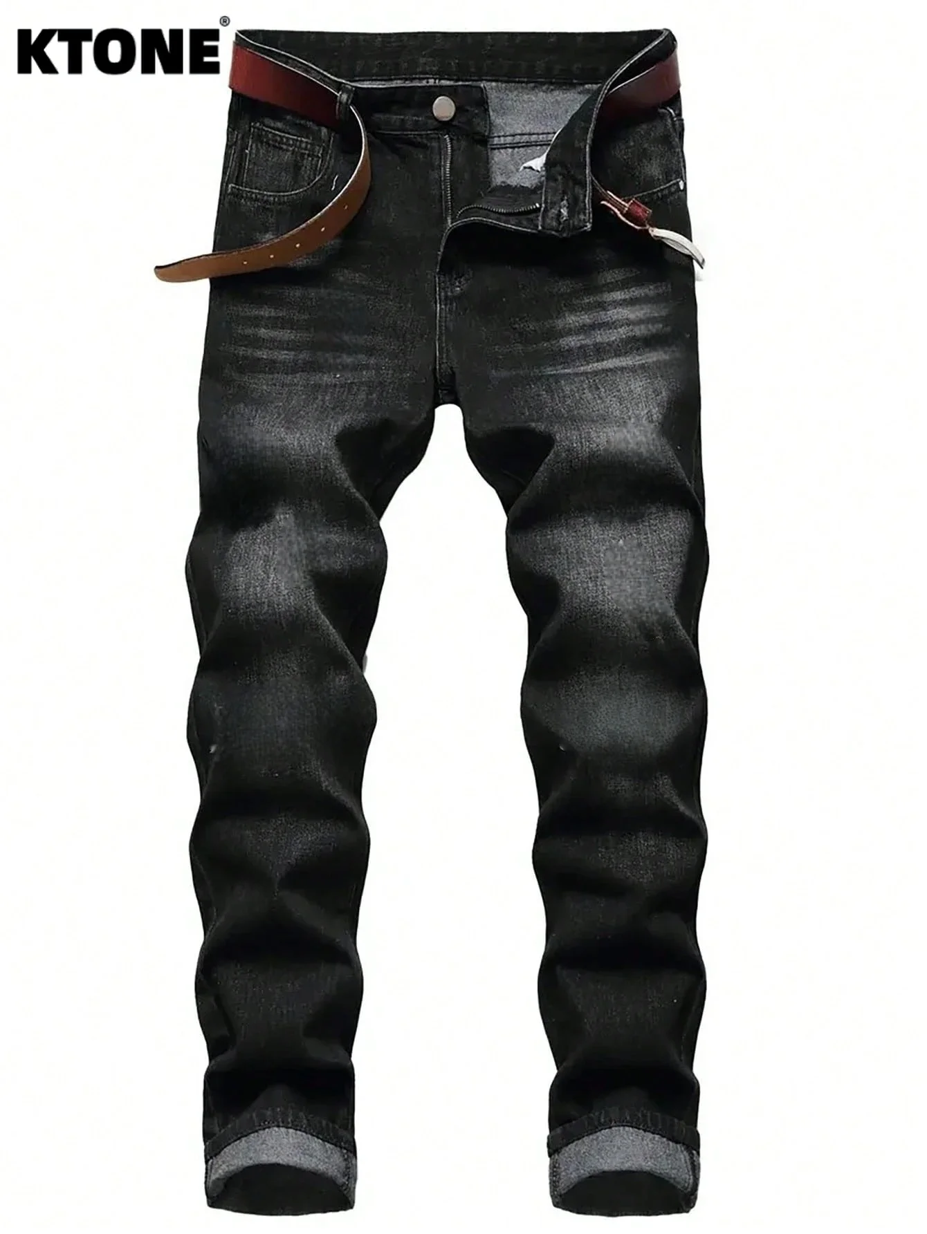 

Trendy Black Slim Jeans For Man Original Y2K Drip Style Streetwear Denim No accessories or belts included