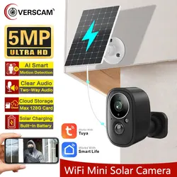 5mp wifi schwarz Solar panel Kamera Pir menschliche Erkennung Überwachung Tuya CCTV drahtlose wiederauf ladbare Batterie lange Zeit Standby