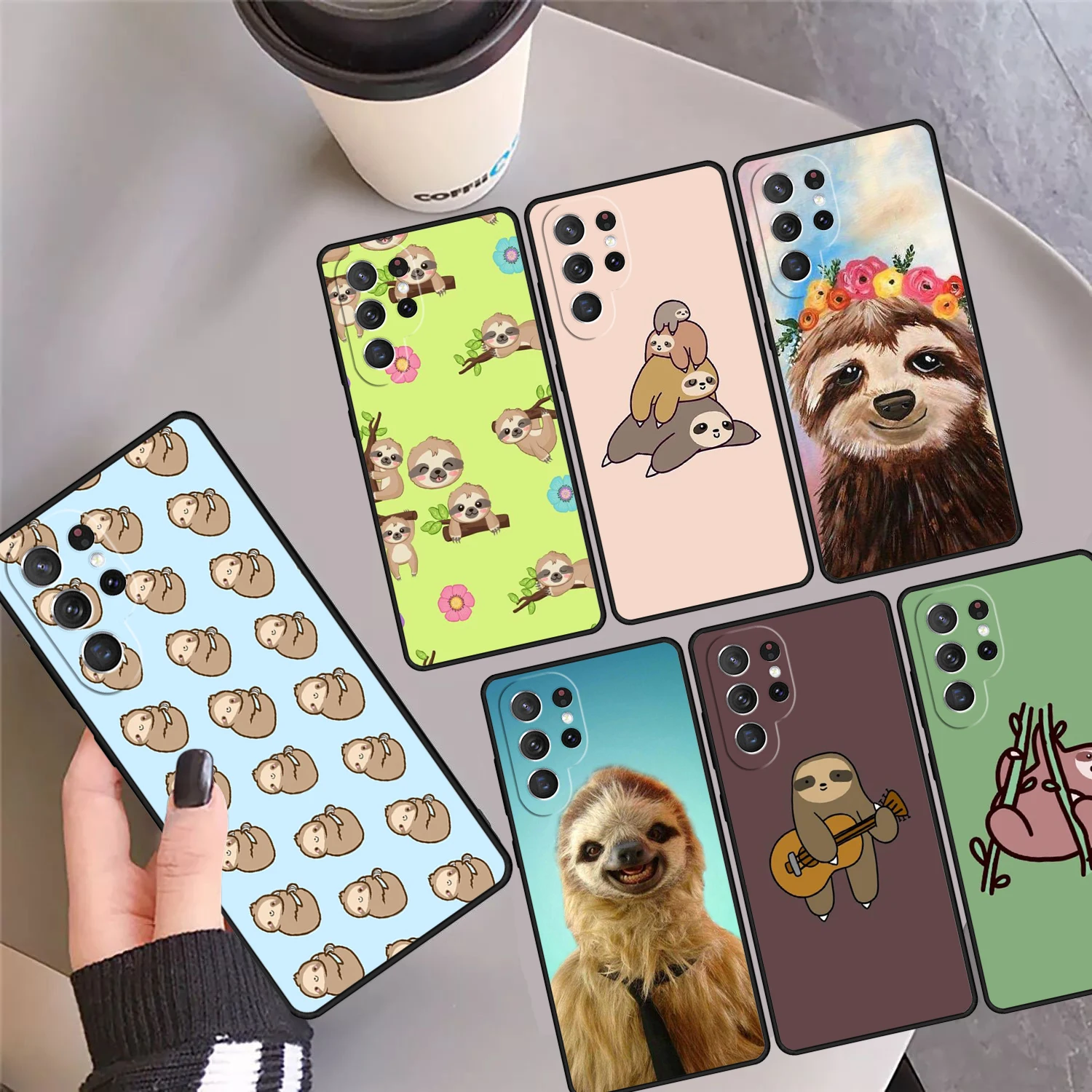 Sloth Stack Phone Case Cover Coque For Samsung Galaxy S24 Ultra 23 S22 Plus S21 FE S20 S8 S9 S10 Note 10 Pro Note 20