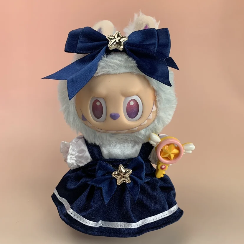 Labubu الملابس أفخم بذلة كبيرة الأزرق القرش البطريق الملابس والاكسسوارات مناسبة ل 15 سنتيمتر 17 سنتيمتر 1st إلى 3rd الجيل