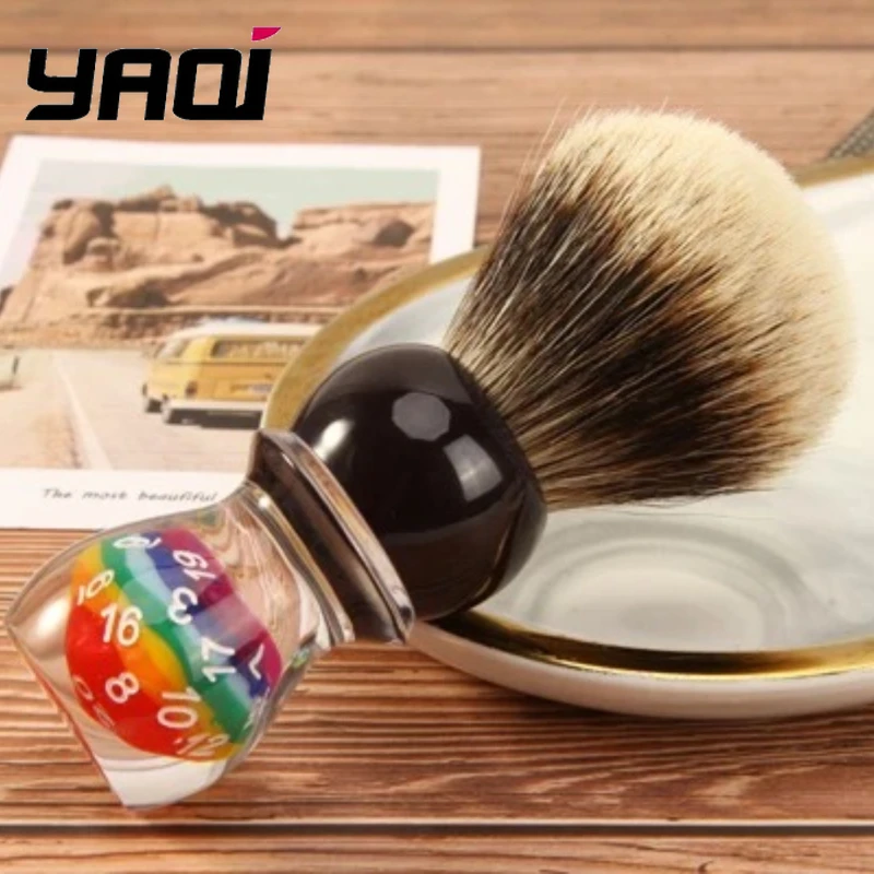 yaqi-26mm-men's-shaving-brush-holder-lucky-dice-design-two-band-badger-hair-quality-soft-shaving-brushes-for-men