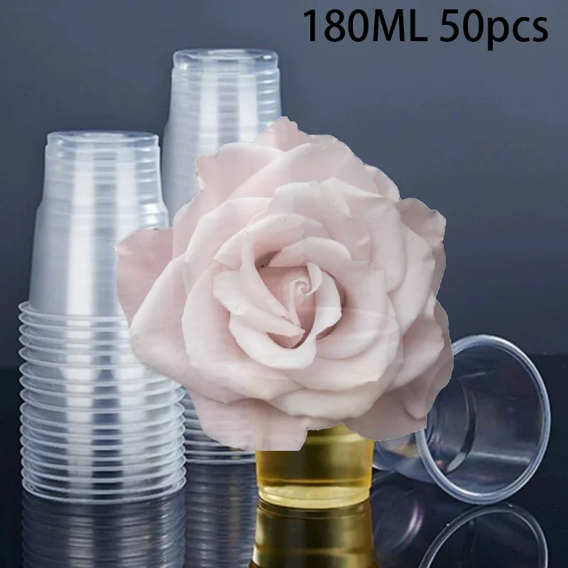 Popular 50PCS Disposable Clear Plastic Cup Outdoor Picnic Birthday Kitchen Party Tableware Party Plastic Cups For Cold Drinks