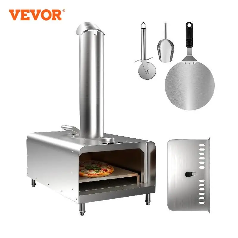 VEVOR 12 Inch Pizza Oven Stainless Steel W/ Good Heating/ Preservation System Portable Easy to Operate Outdoors Commercial Use