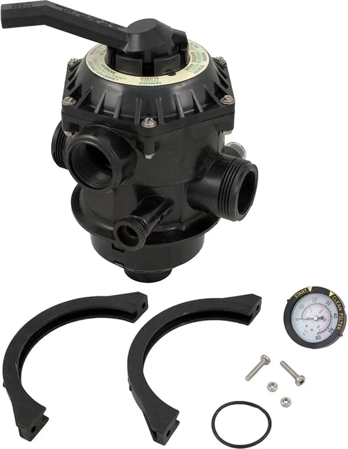 

262506 1-1/2-дюймовый 6-позиционный клапан-зажим для замены песочного фильтра для бассейнов и спа