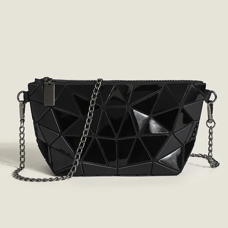 2024 Summer New Niche Design Geometric Luminous Small Bag, Chain Single Shoulder Crossbody Dumpling Bag, Mini Bag Hand Bags
