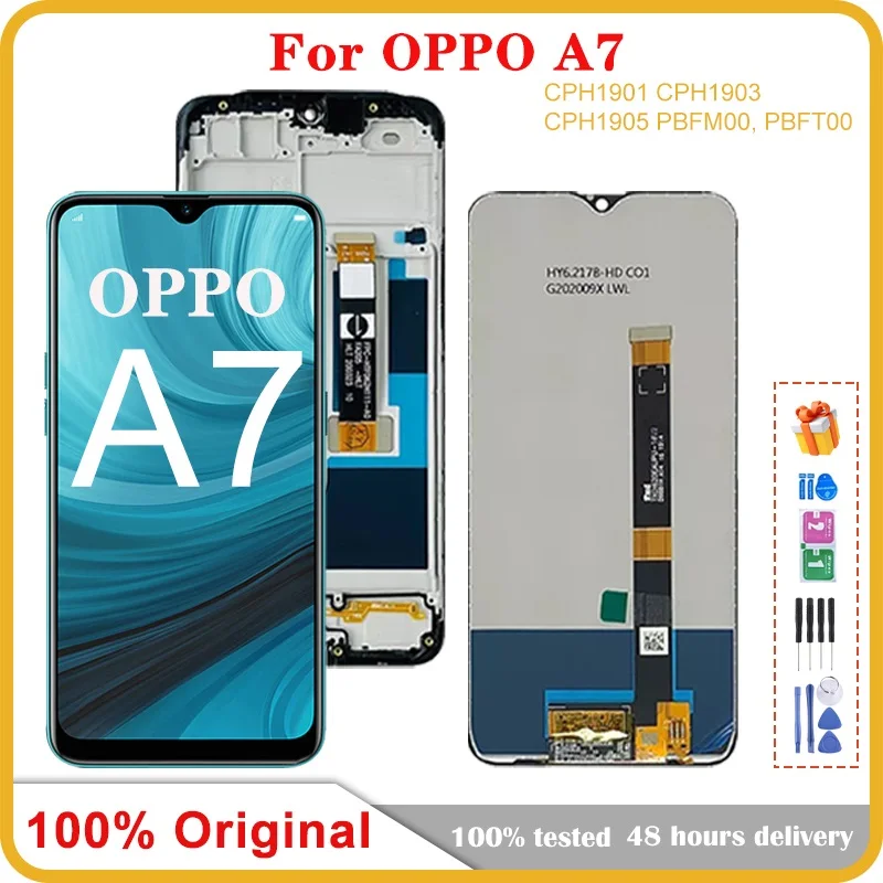 

6.2" Original For OPPO A7 AX7 LCD Display Touch Screen panel Digitizer Assembly Replacement For OPPO A7 CPH1901 CPH1903 LCD