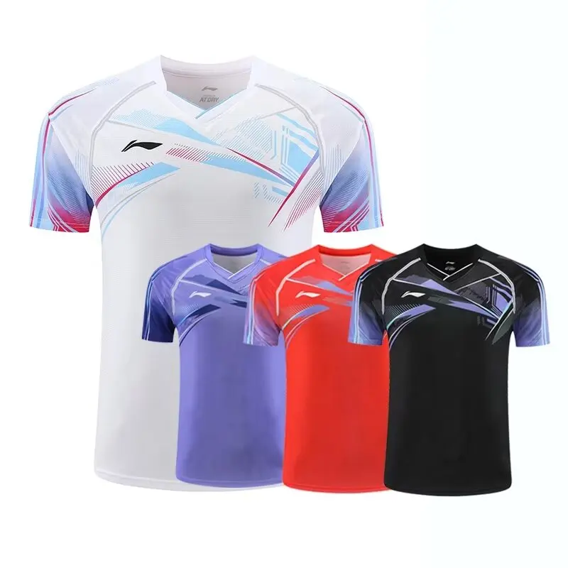 Camisetas de bádminton para hombres y mujeres. Camisetas de tenis de mesa de secado rápido y transpirables, con la posibilidad de imprimir nombres y números.