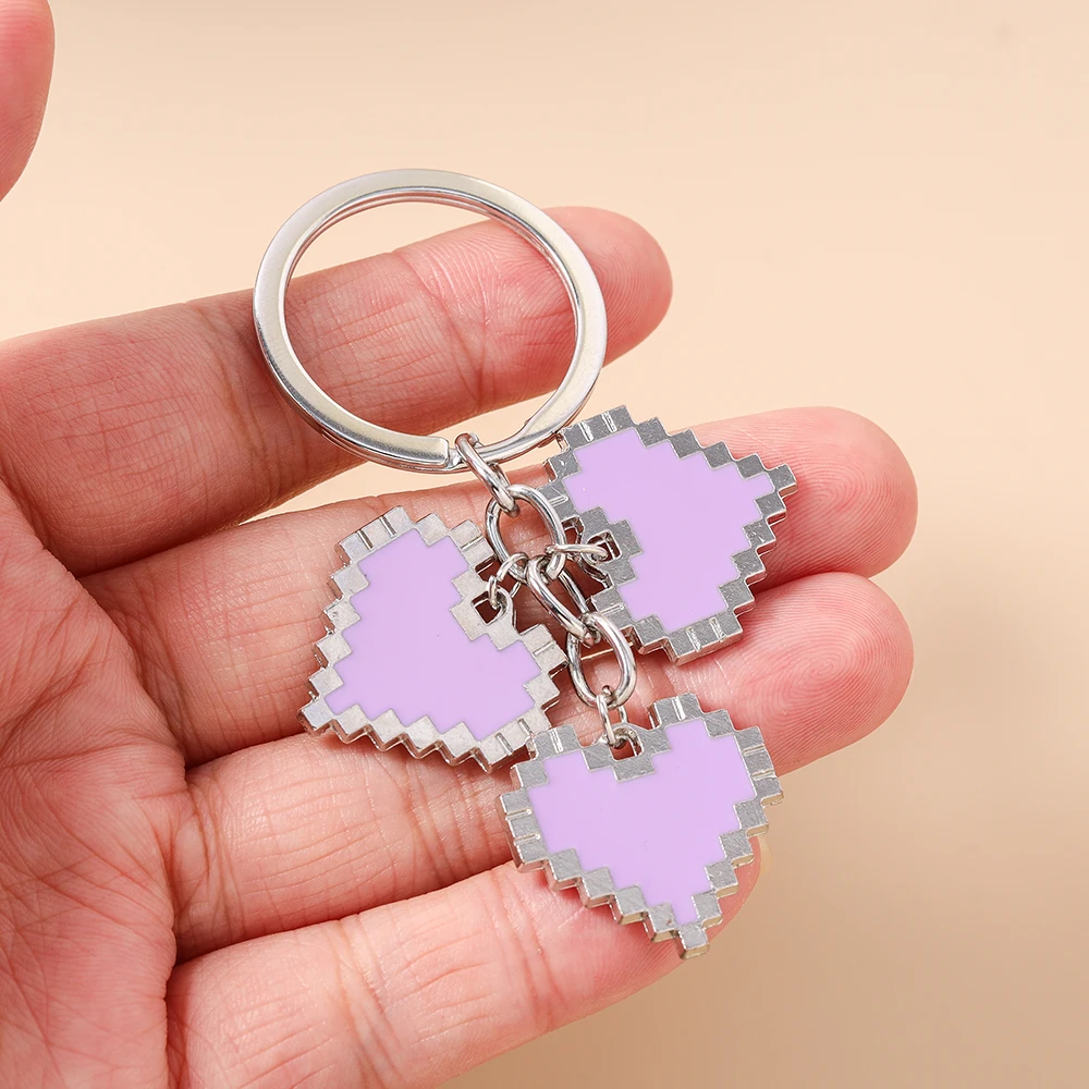 Aihua Fashion Bunte Herz-Schlüsselanhänger für Damen und Herren, Autoschlüssel, Handtaschenanhänger, Schlüsselringe, Accessoires, DIY-Schmuckdekoration – Detail 4