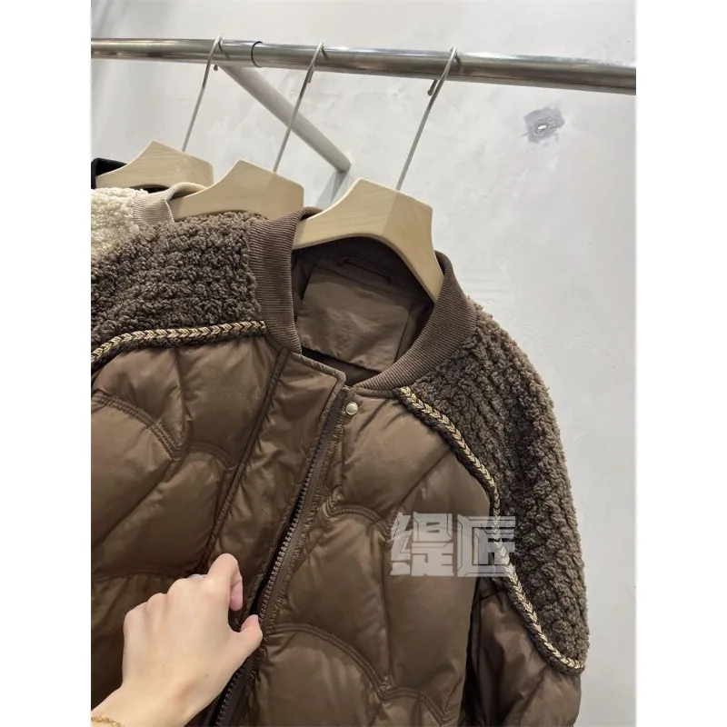 Women's Models Fall Winter Tops Coat Long Sleeve Cotton Coat Baseball Clothing Splicing Thickened Soft Comfortable New Versatile