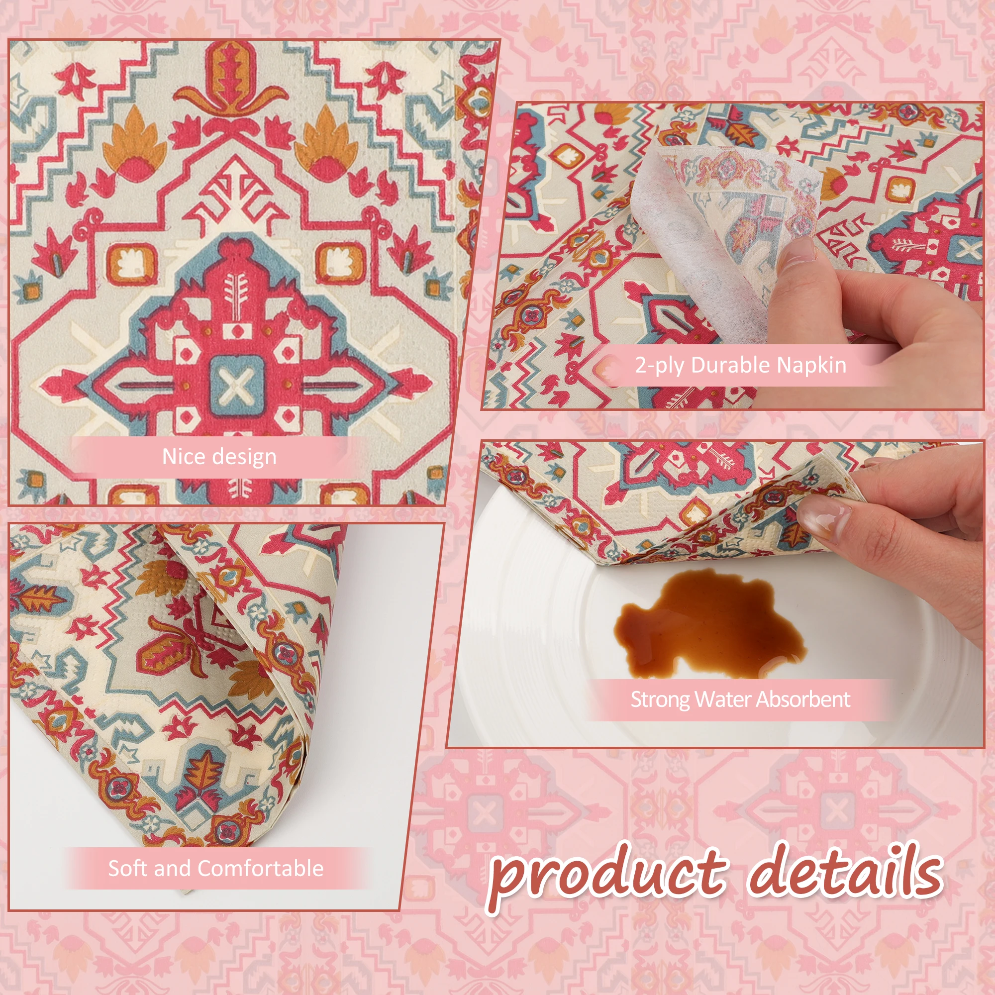 20 Tovaglioli Rossi con Fiori  - Home Decor Medieval recensione e prezzo
