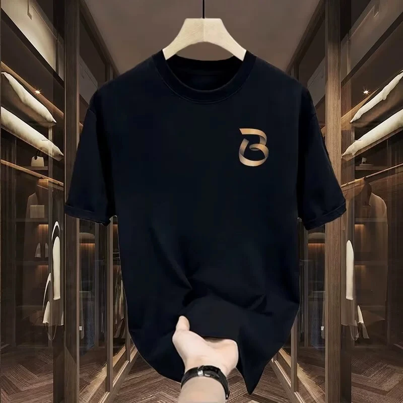 Men's Cotton T-shirts Black 5XL T Shirt for Men Casual Summer Wear Fashion Print White Tee Shirts Men Clothing