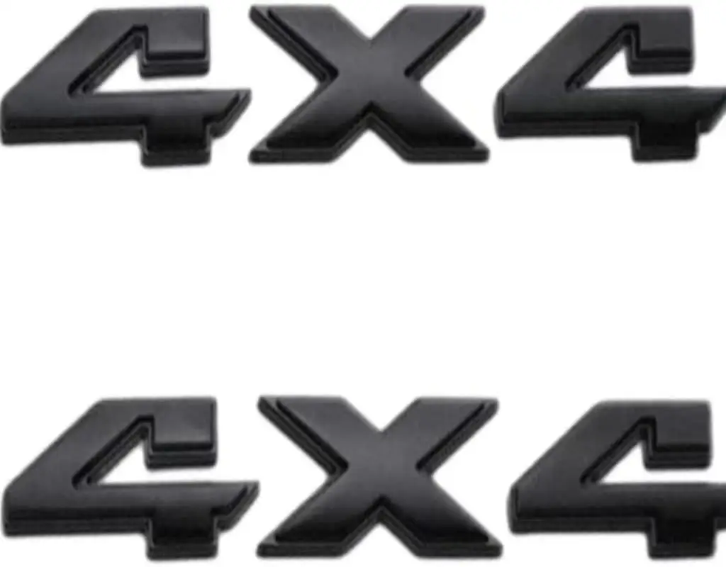 2pc Chrome 4X4 Emblem Badge 3D 4 X 4 Emblem Nameplate Decal Compatible with 1500 2500 3500 Flat Letter