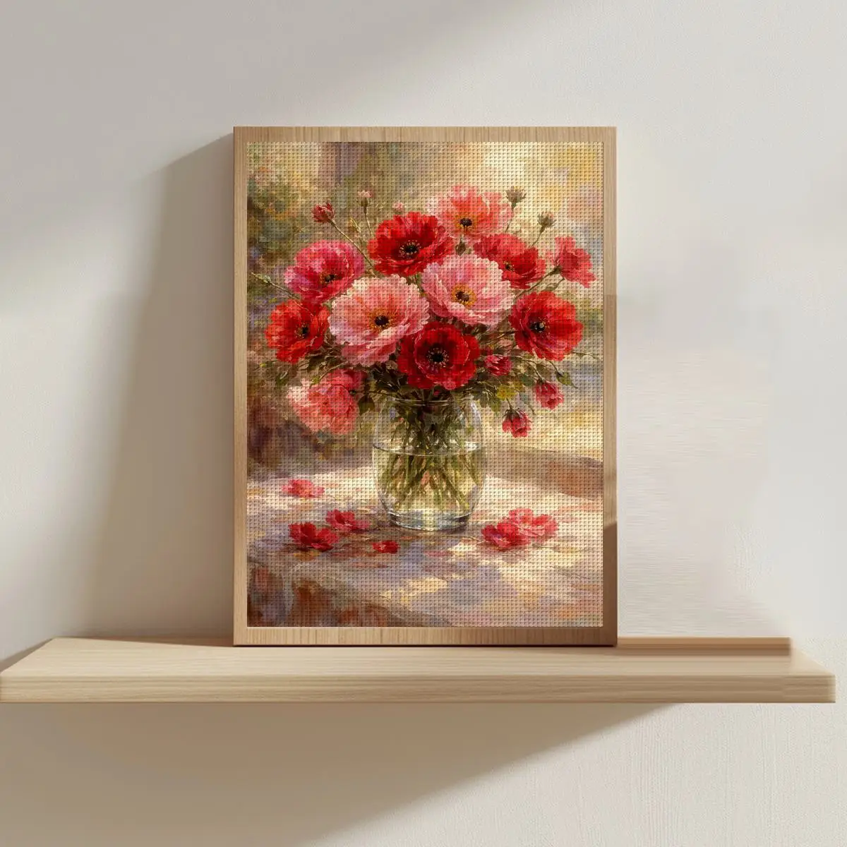 1 Stück 30x40 cm/11,8*15,74 Zoll Kreuzstich-Set mit Vasenmotiv, DIY-Set 11CT/14CT, DIY-Stickset, Zubehör für Kreuzstich-Set – Detail 1