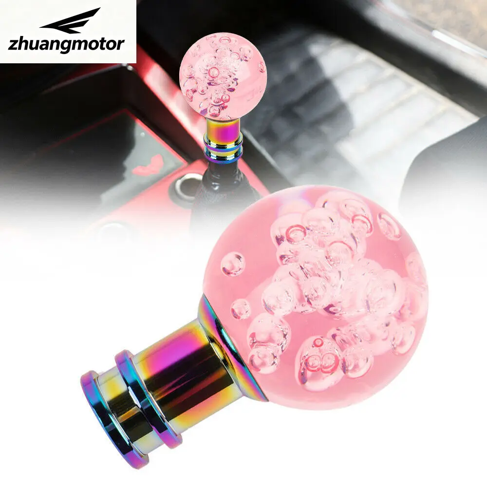 Universal 5 6 Speed Car Gear Shift Knob Stick Crystal Bubble Manual Transmission Head Shifter Lever AT MT