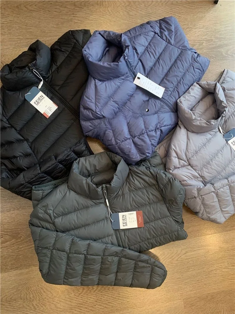 Ultra-Value Lightweight 90 down Cotton Men's Ultra-Light Warm Stand Collar down Cotton Jacket Youth Trend Short Style