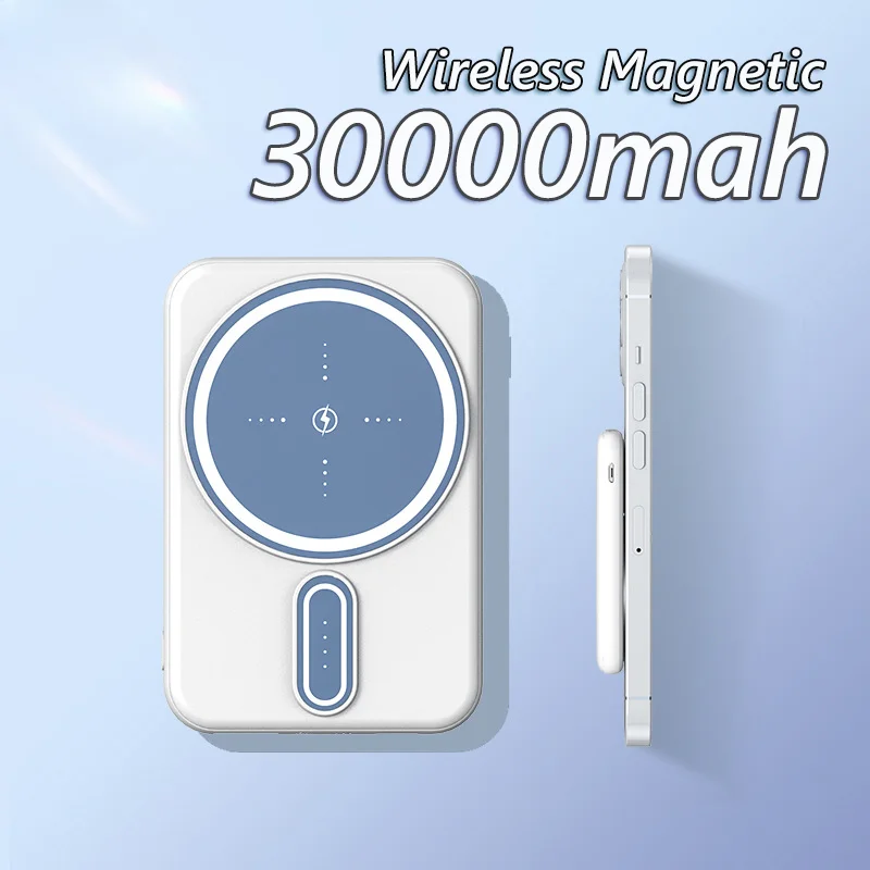 

2024 New Magsafe Wireless 30000mAh Power Bank Fast Charging Thin And Compact Portable Digital Screen Display For IPhone Samsung