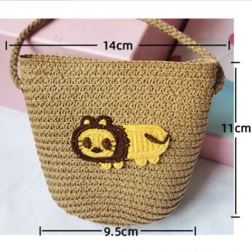 Kinder Strand Tasche 2024, Neue Baby Messenger Stroh Tasche Kindergarten Mini Cartoon Geldbörse Großhandel Umhängetaschen